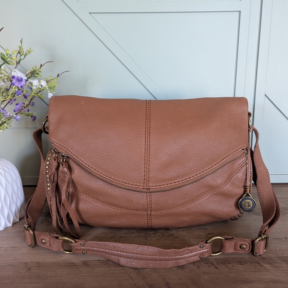 The Sak Handbags - The Sak Silverlake Brown Pebbled Leather Crossbody with Tassel Detail